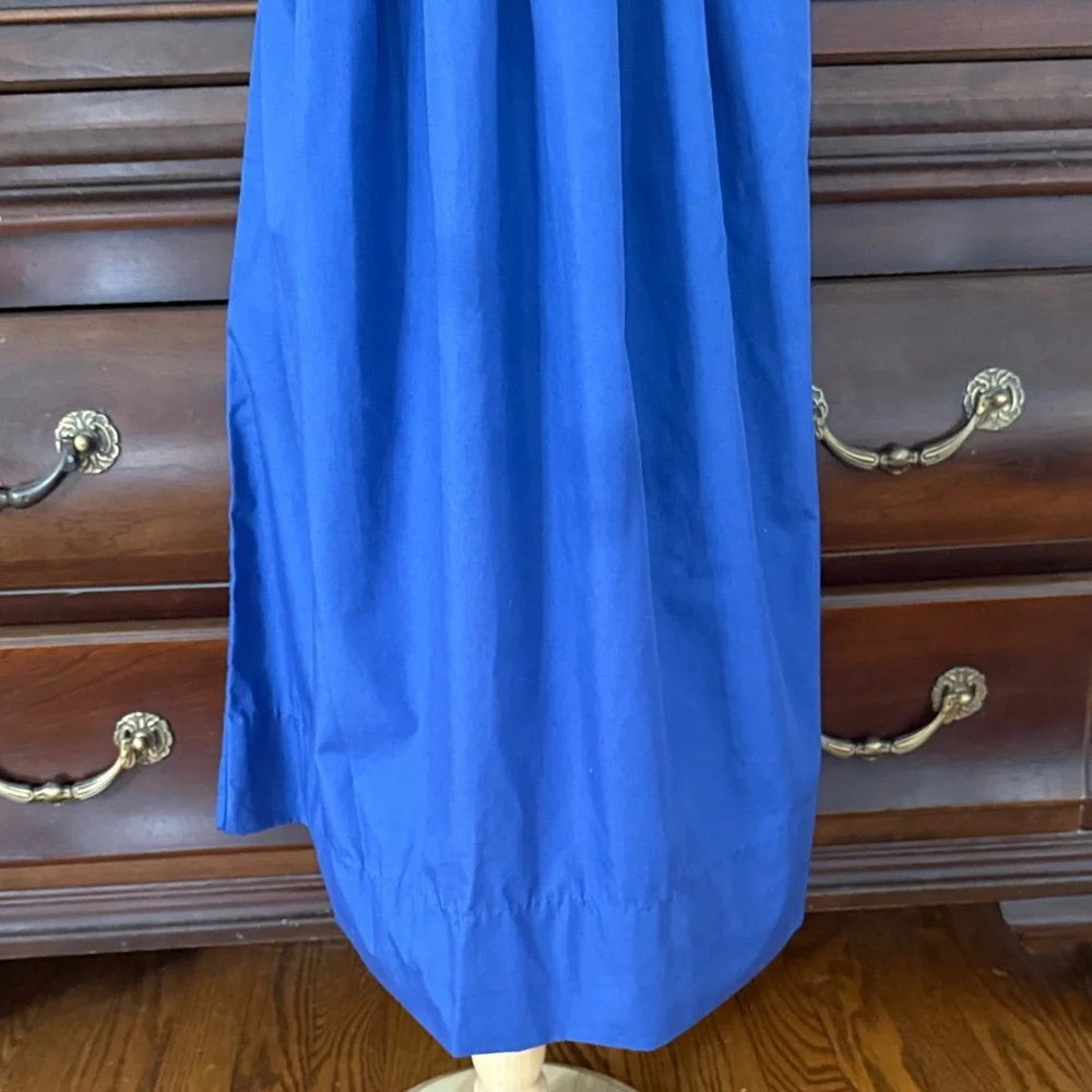 Tiaras & Frogs Nativity Smocked Bishop Dress Girls 6 Christmas Blue